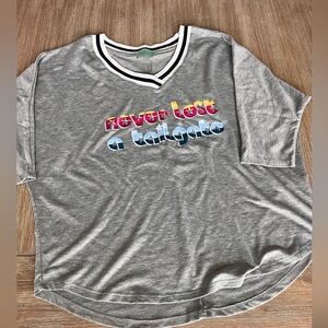 NWOT Judith March, lightweight ‘Never Lost a Tailgate’ sweatshirt, Small